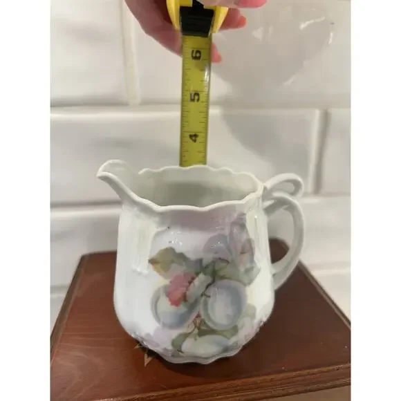 ANTIQUE PORCELAIN CREAMER FRUIT DESIGN Berries ORNATE SHAPE MARKED GERMANY - Picture 9 of 9